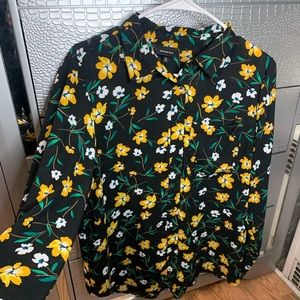 Floral long sleeve button up